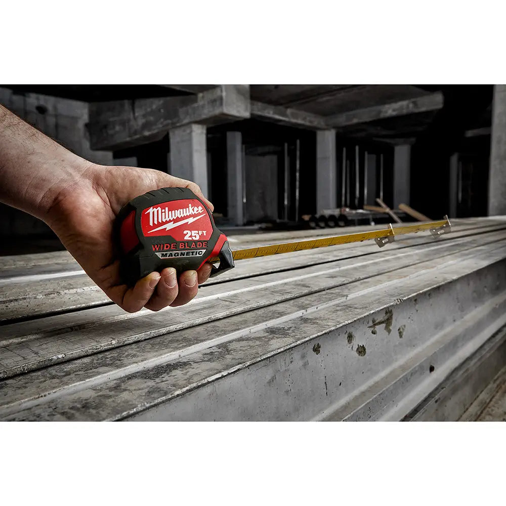 Milwaukee 48-22-0225M - 25Ft Wide Blade Magnetic Tape Measure - Wise Line Tools