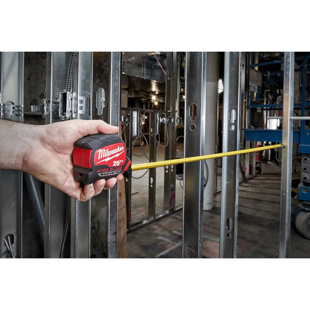 Milwaukee 48-22-0225M - 25Ft Wide Blade Magnetic Tape Measure - Wise Line Tools