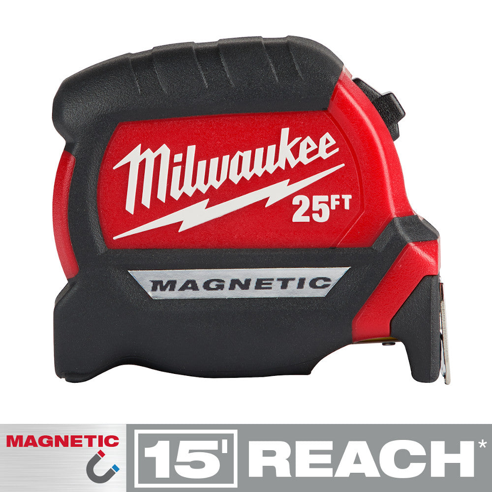 Milwaukee 48-22-0325 - 25Ft Compact Magnetic Tape Measure - Wise Line Tools