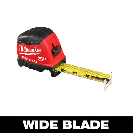 Milwaukee 48-22-1225 - 25ft Wide Blade Tape Measure - Wise Line Tools