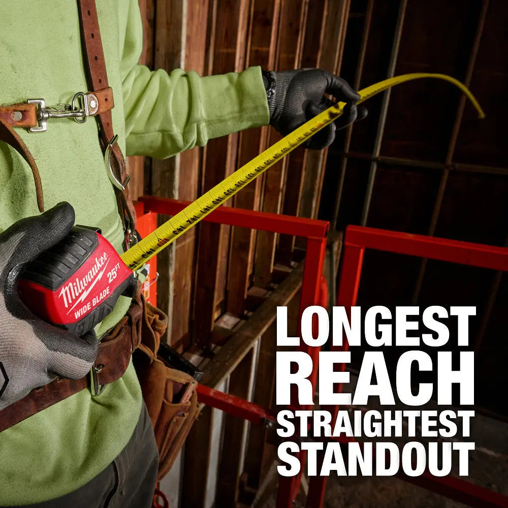 Milwaukee 48-22-1225 - 25ft Wide Blade Tape Measure - Wise Line Tools