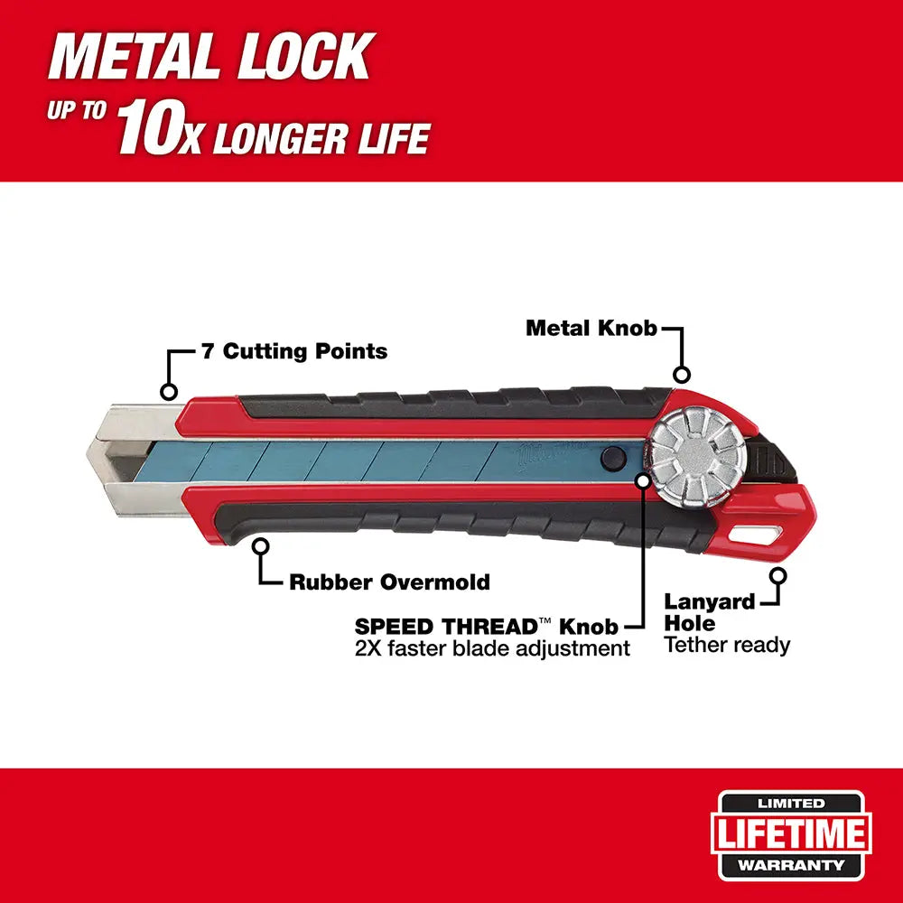 Milwaukee 48-22-1962 - 25mm Snap-Off Knife Metal Lock - Wise Line Tools