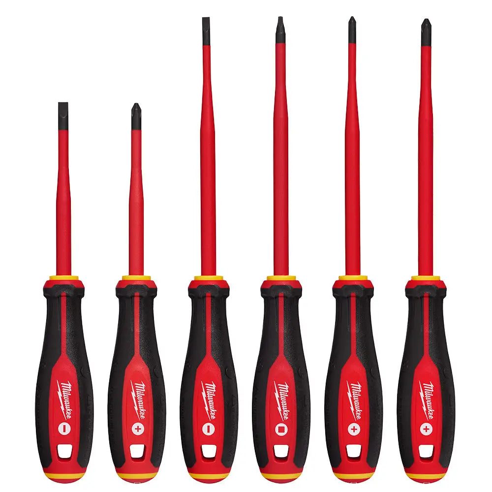 Milwaukee 48-22-2206 - 6pc 1000V Insulated Slim Tip Screwdriver Set - Wise Line Tools