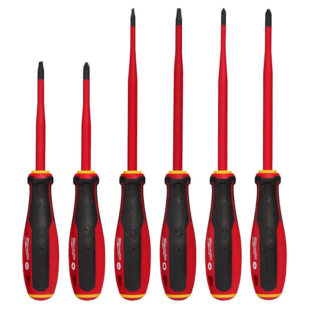 Milwaukee 48-22-2206 - 6pc 1000V Insulated Slim Tip Screwdriver Set - Wise Line Tools