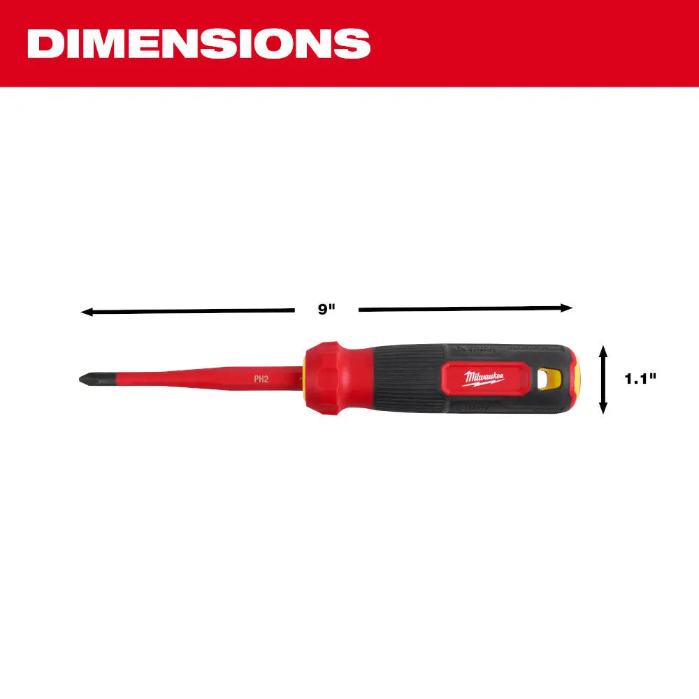 Milwaukee 48-22-2218 - 8-in-1 1000V Insulated Slim Tip Multi-Bit Screwdriver - Wise Line Tools