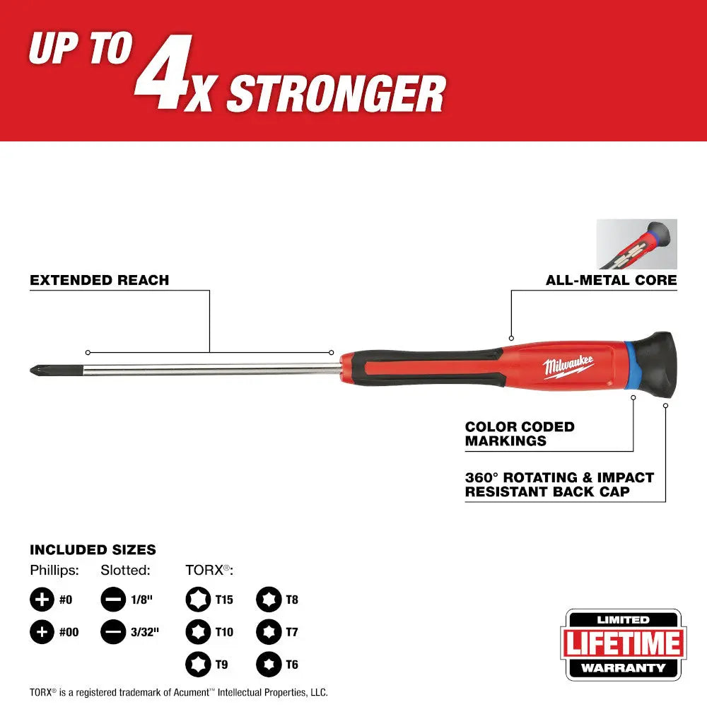 Milwaukee 48-22-2612 - 10pc Precision Screwdriver Set - Wise Line Tools