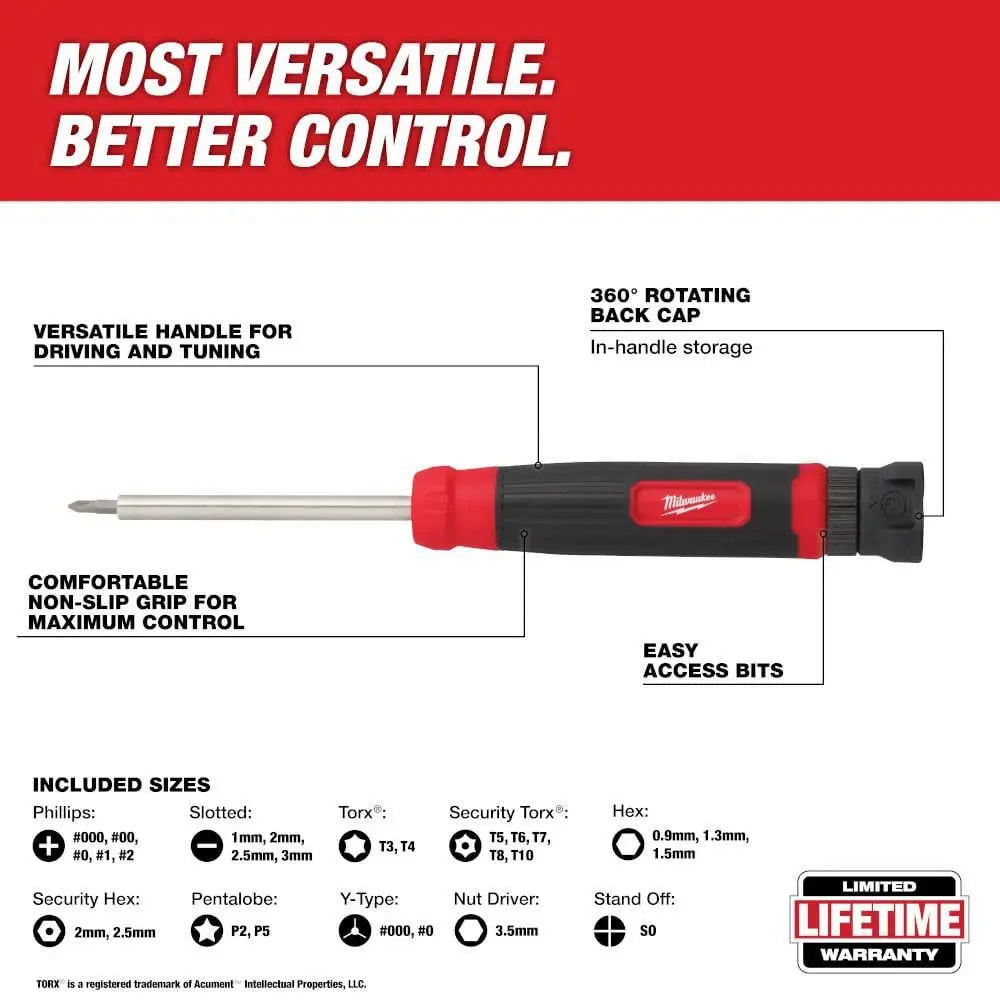 Milwaukee 48-22-2934 - 27-in-1 Security Precision Multi-Bit Screwdriver - Wise Line Tools