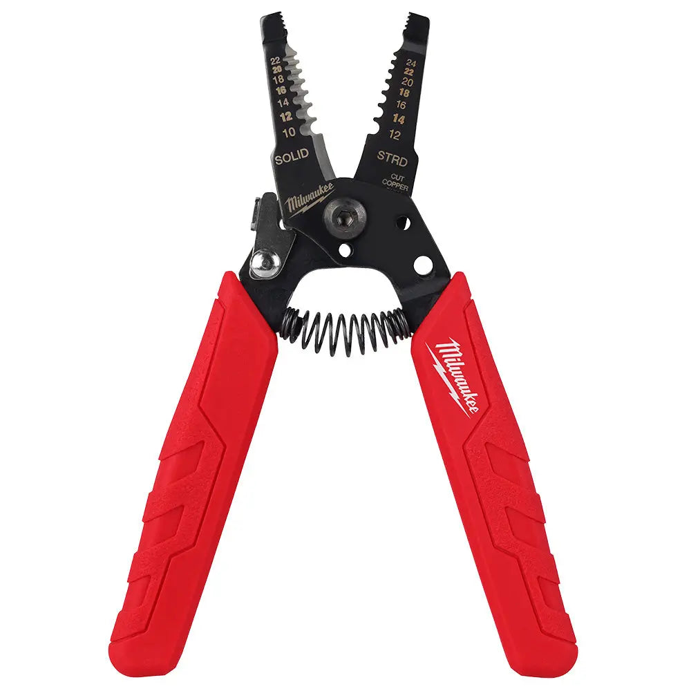Milwaukee 48-22-3044 - 10-24 AWG Compact Comfort Grip Wire Stripper & Cutter - Wise Line Tools