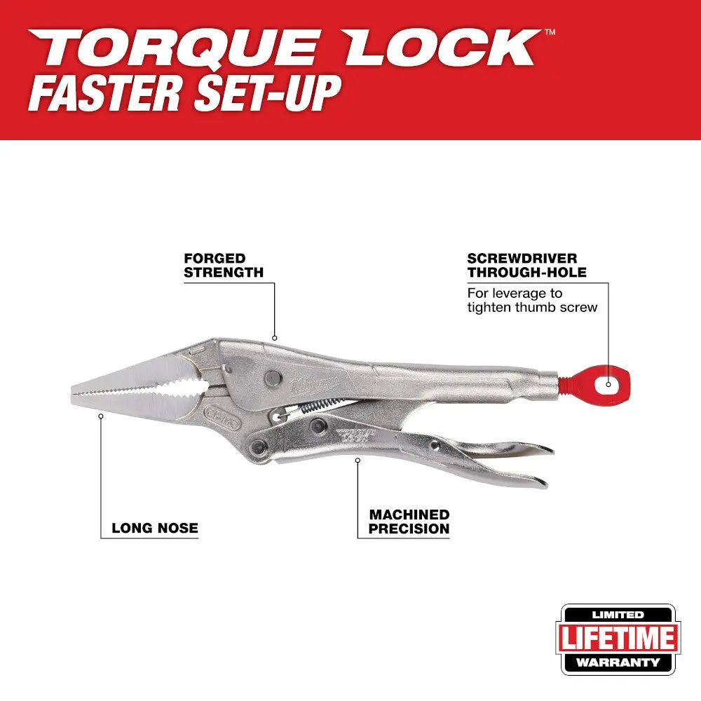 Milwaukee 48-22-3504 - 4 in. Long Nose Locking Pliers - Wise Line Tools