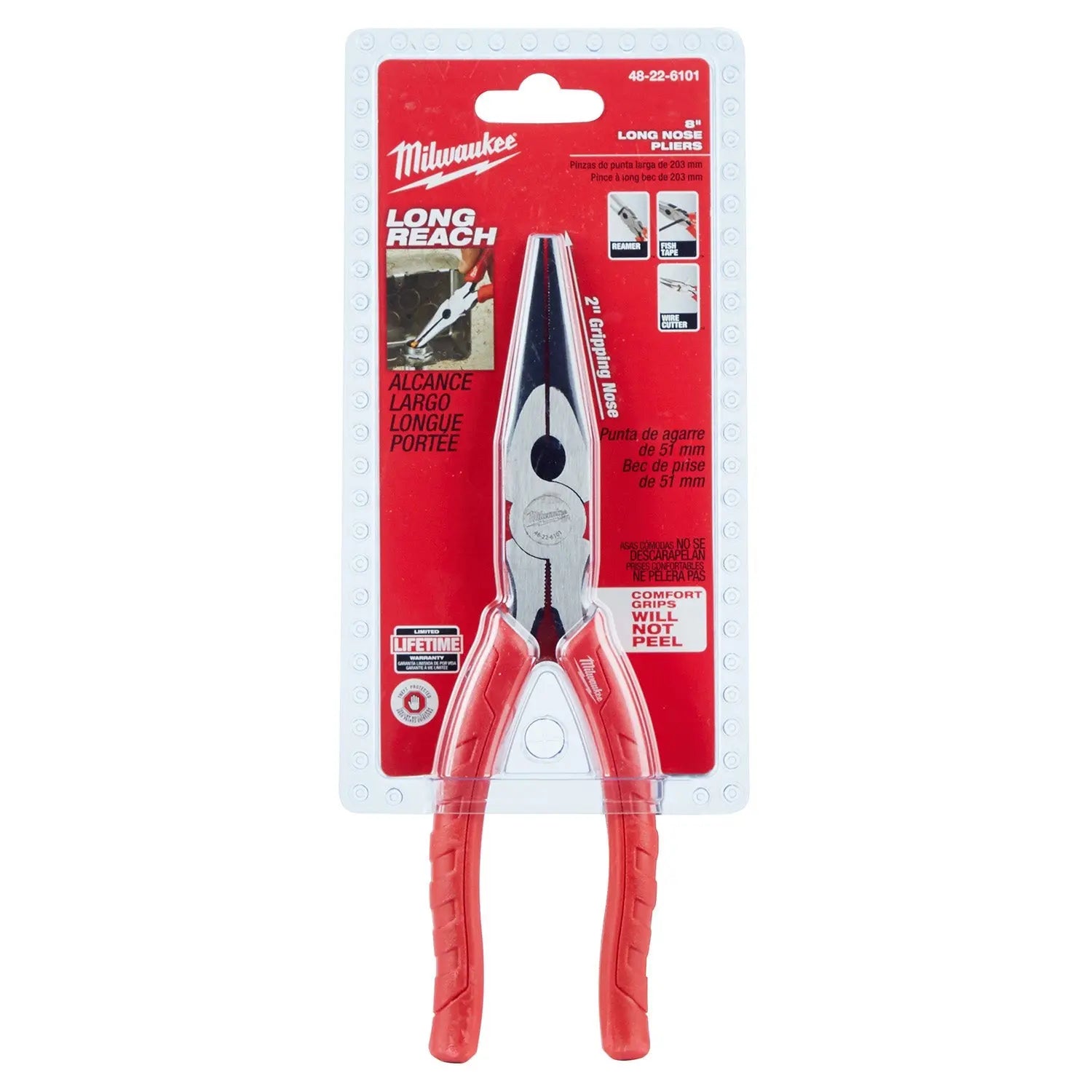 Milwaukee 48-22-6101 - 8 in. Long Nose Pliers - Wise Line Tools
