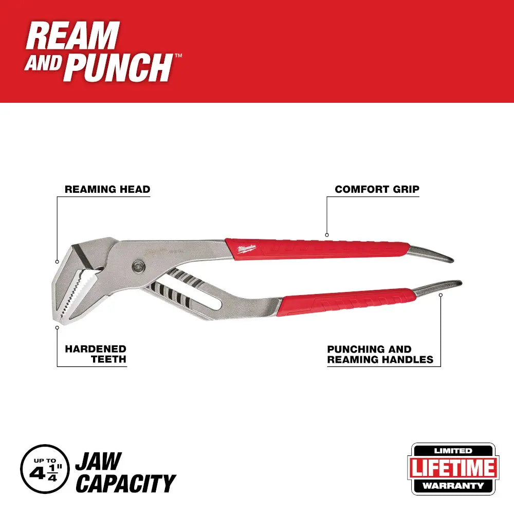 Milwaukee 48-22-6312 - 12 in. Straight-Jaw Pliers - Wise Line Tools