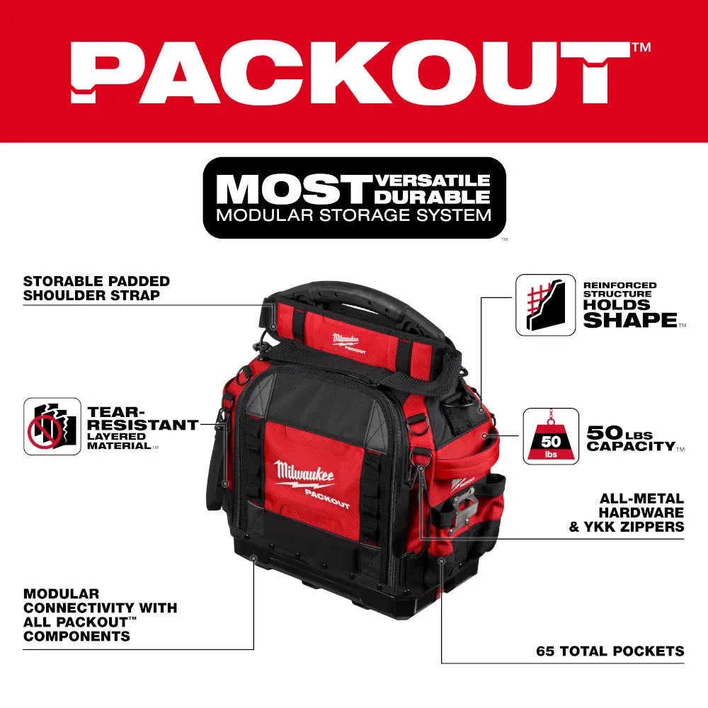 Milwaukee 48-22-8316 - PACKOUT™ 15" Structured Tool Bag - Wise Line Tools