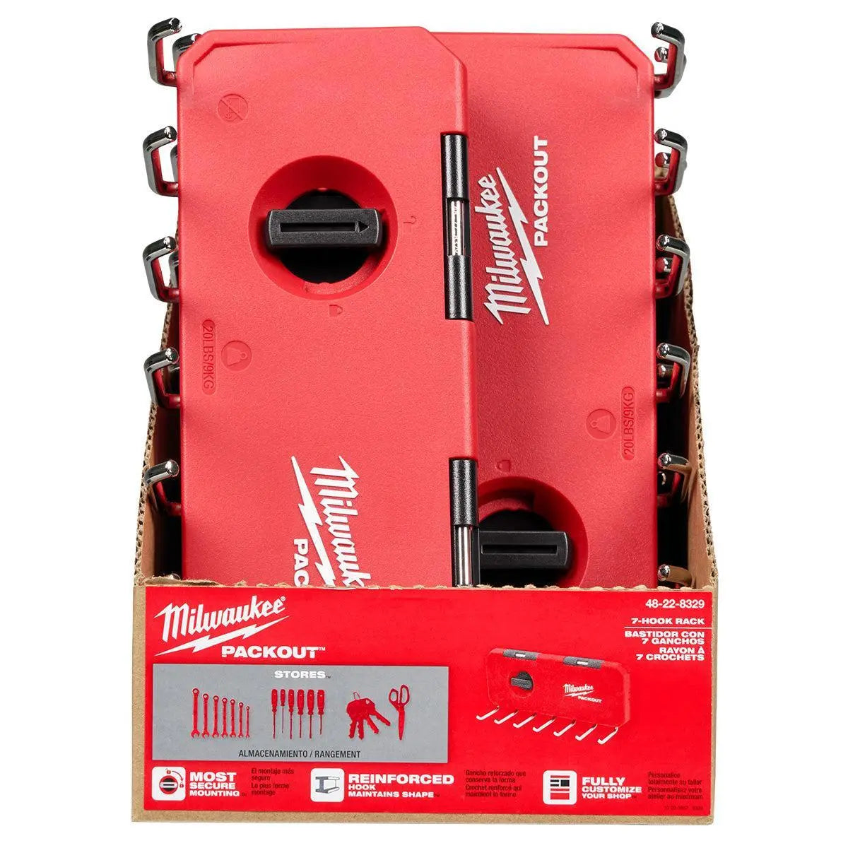 Milwaukee 48-22-8329 - PACKOUT™ 7-Hook Rack - Wise Line Tools