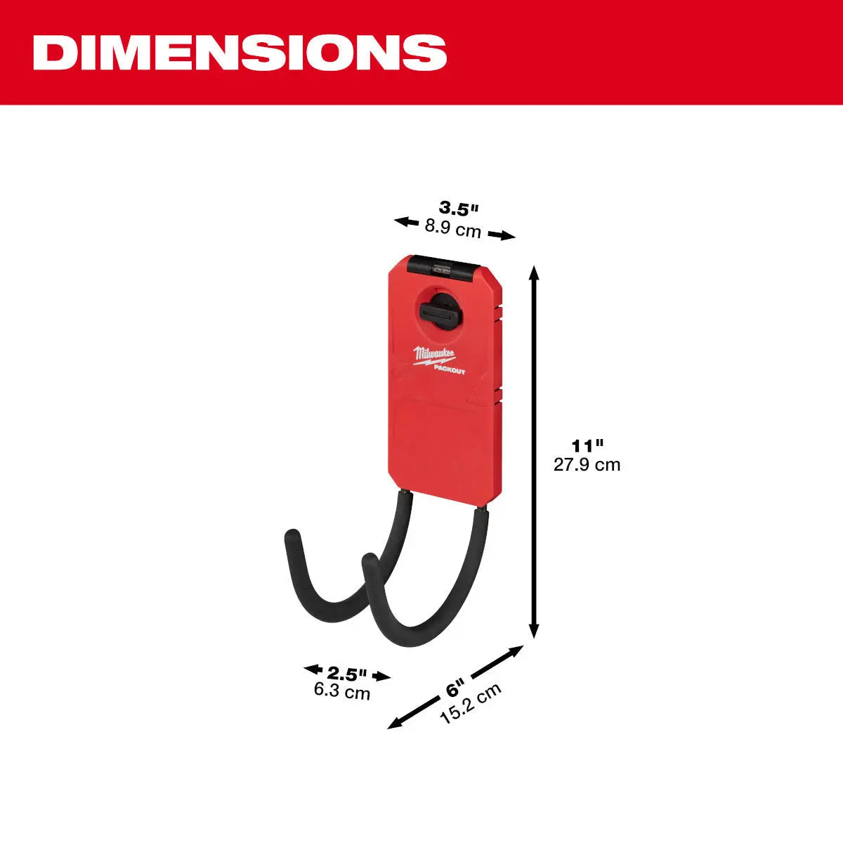 Milwaukee 48-22-8331 - PACKOUT™ 6” Curved Hook - Wise Line Tools