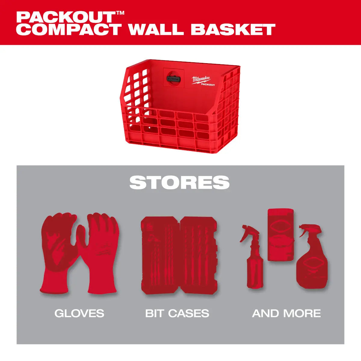 Milwaukee 48-22-8342 - PACKOUT™ Compact Wall Basket - Wise Line Tools