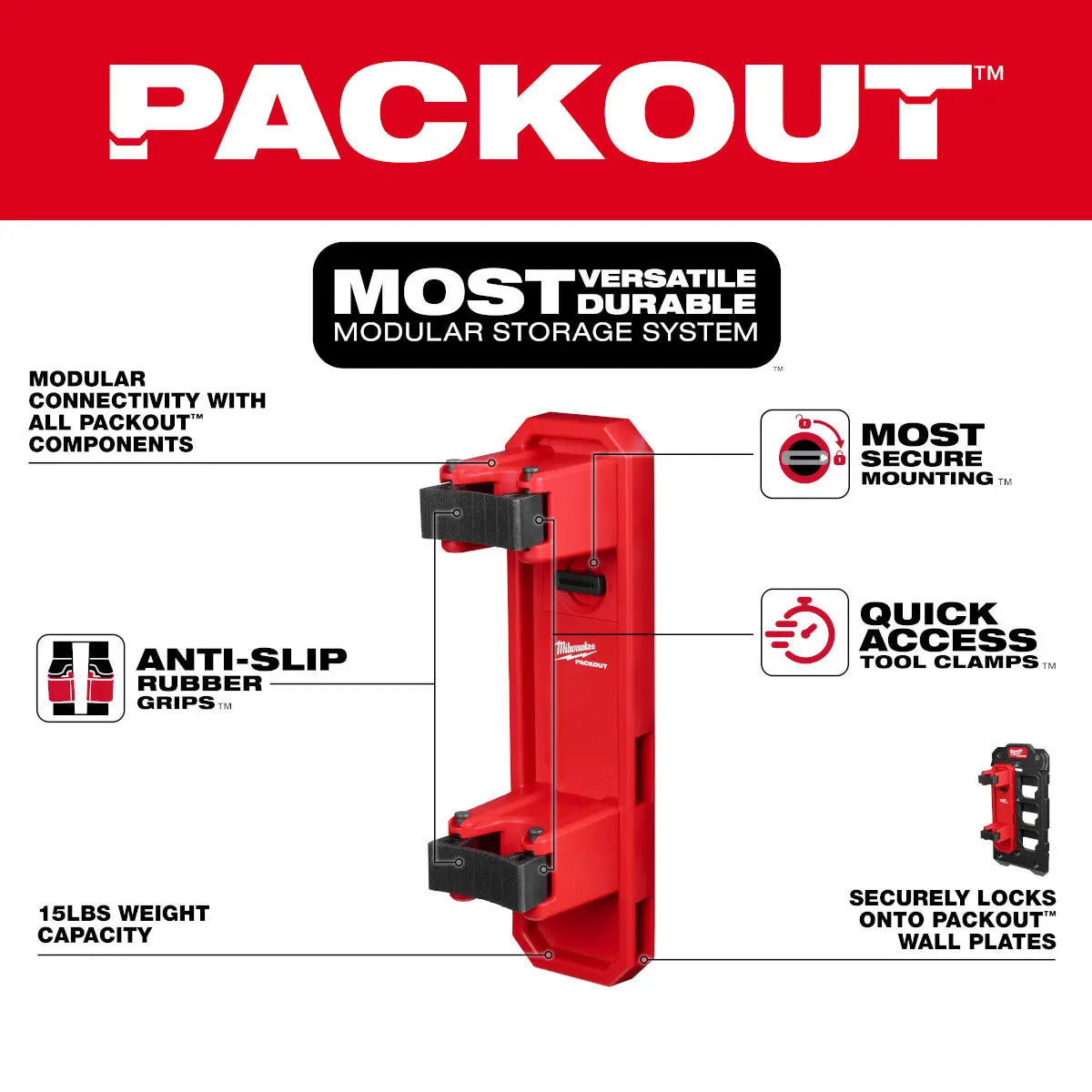 Milwaukee 48-22-8348 - PACKOUT™ Long Handle Tool Holder - Wise Line Tools