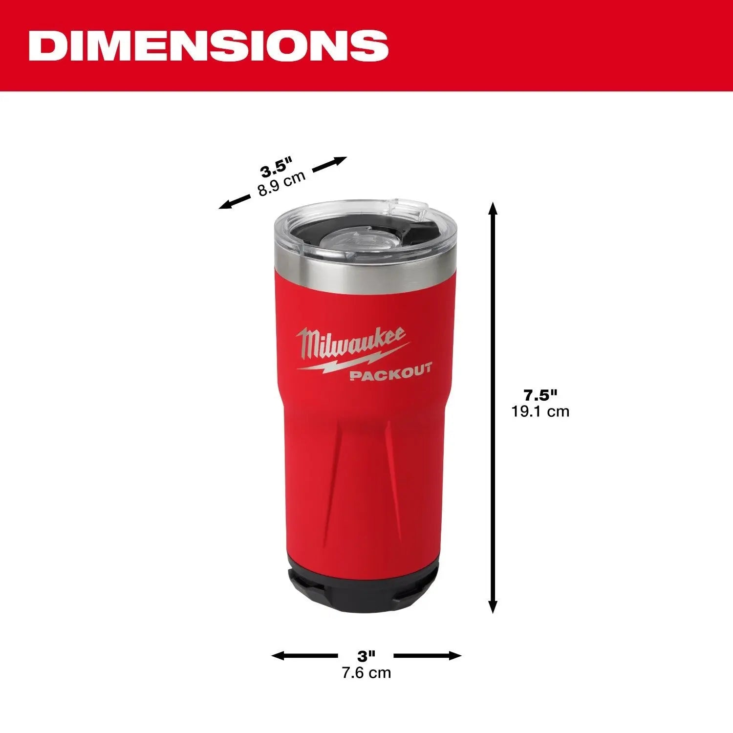 Milwaukee 48-22-8392B - PACKOUT™ 20oz Tumbler - Black - Wise Line Tools