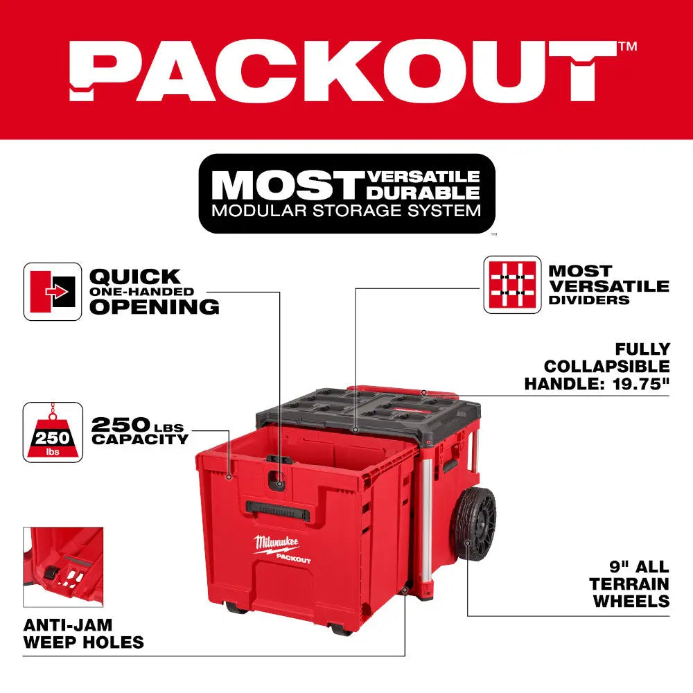 Milwaukee 48-22-8420- PACKOUT™ Rolling Drawer Tool Box MILWAUKEE