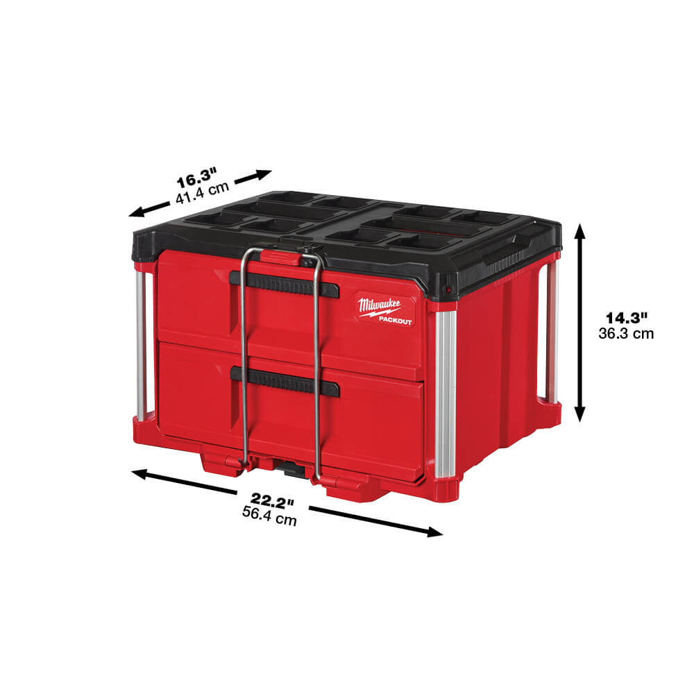 Milwaukee 48-22-8442 - PACKOUT™ 2-Drawer Tool Box - Wise Line Tools