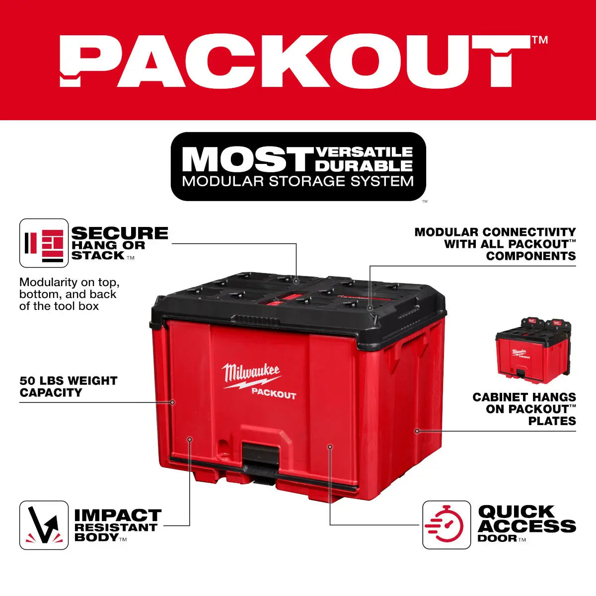 Milwaukee 48-22-8445 - PACKOUT™ Cabinet - Wise Line Tools