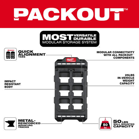 Milwaukee 48-22-8496 - PACKOUT™ Compact Wall Plate - Wise Line Tools