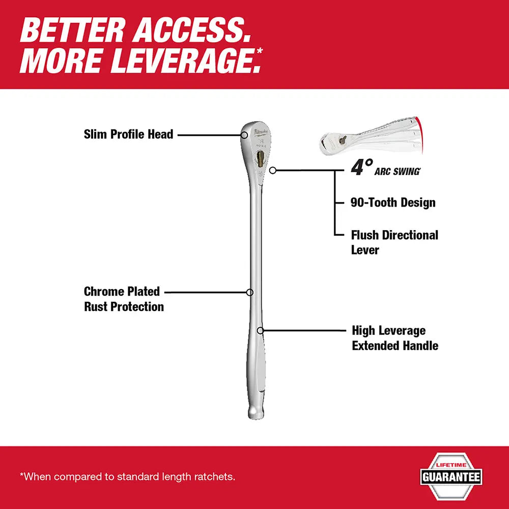 Milwaukee 48-22-9005 - 1/4" Drive 9" Ratchet - Wise Line Tools