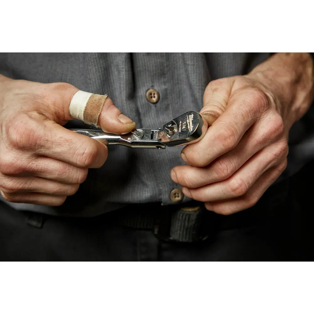 Milwaukee 48-22-9007 - 1/4" Drive 6" Flex Head Ratchet - Wise Line Tools