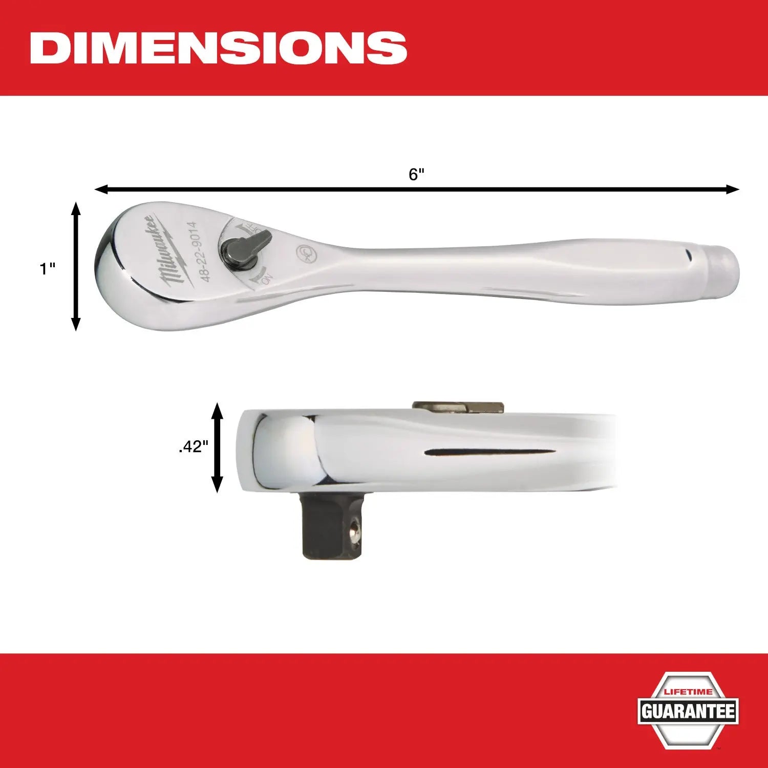 Milwaukee 48-22-9014 - 1/4 in. Drive Ratchet - Wise Line Tools