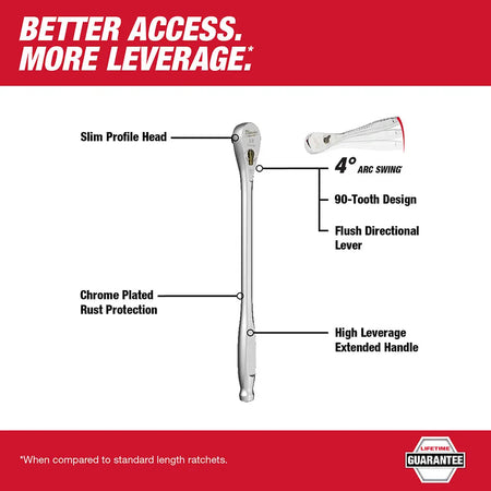 Milwaukee 48-22-9037 - 3/8" Drive 12" Ratchet - Wise Line Tools