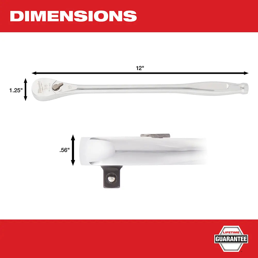 Milwaukee 48-22-9037 - 3/8" Drive 12" Ratchet - Wise Line Tools