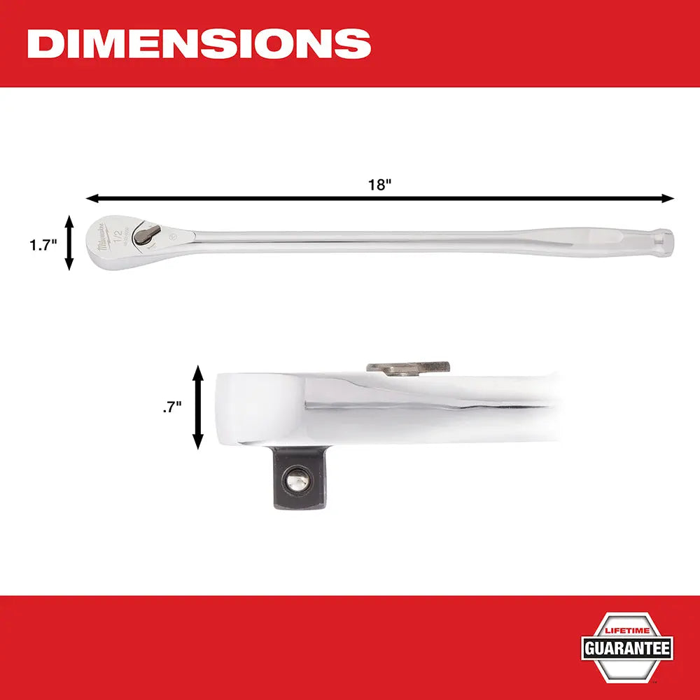 Milwaukee 48-22-9050 - 1/2" Drive 18" Ratchet - Wise Line Tools