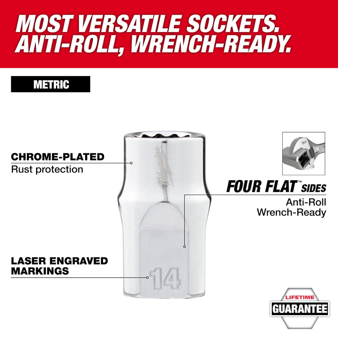 Milwaukee 48-22-9285 - Milwaukee 48-22-9285 98-Piece 3/8" Drive 6-Point and 12-Point Ratchet & Socket Set (View 2)
