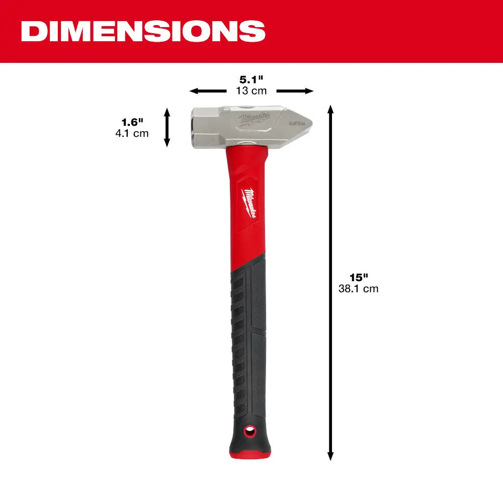 Milwaukee 48-22-9313 - 2.5lb Fiberglass Cross Peen Hammer - Wise Line Tools