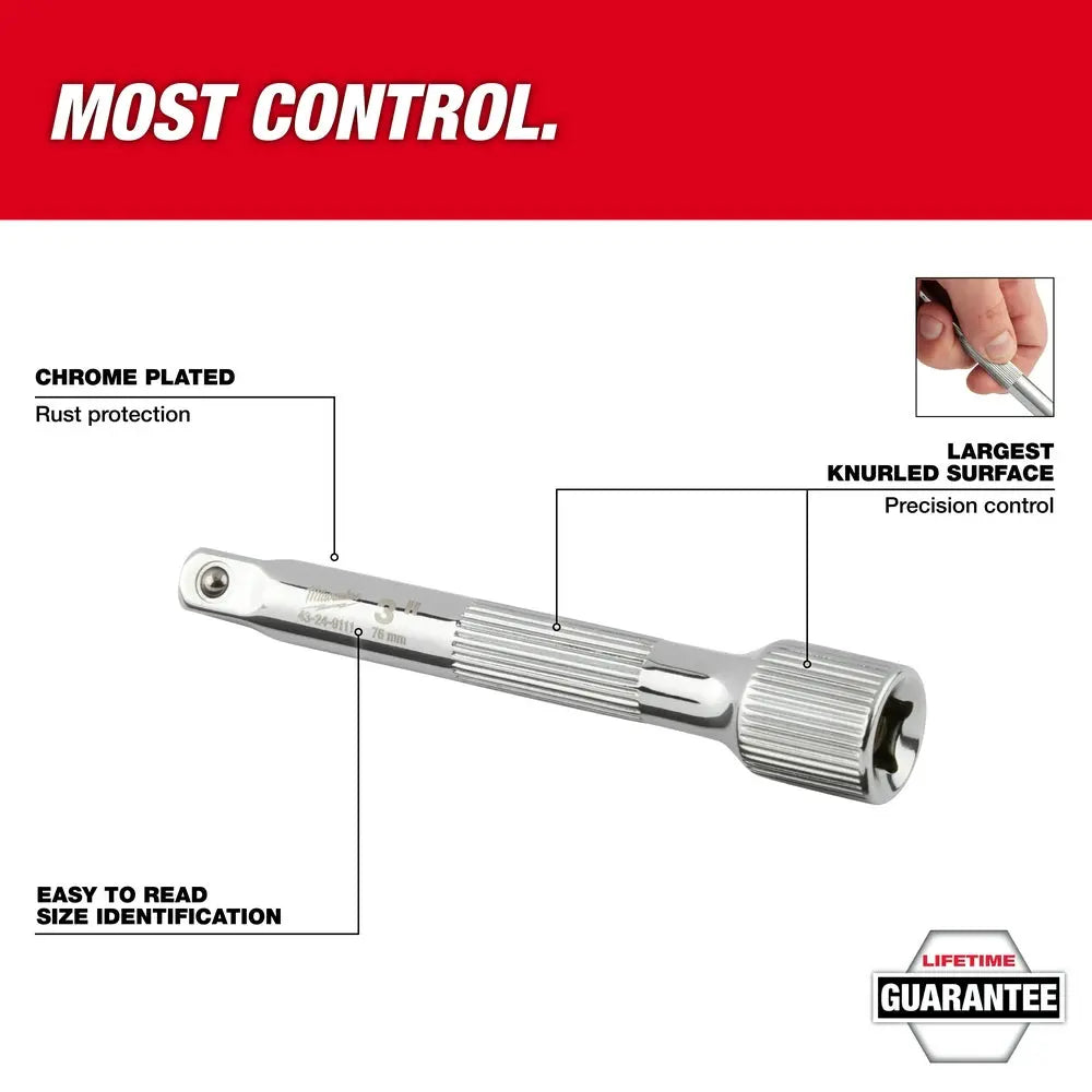 Milwaukee 48-22-9341 - 4pc 3/8” Drive Extension Set - Wise Line Tools