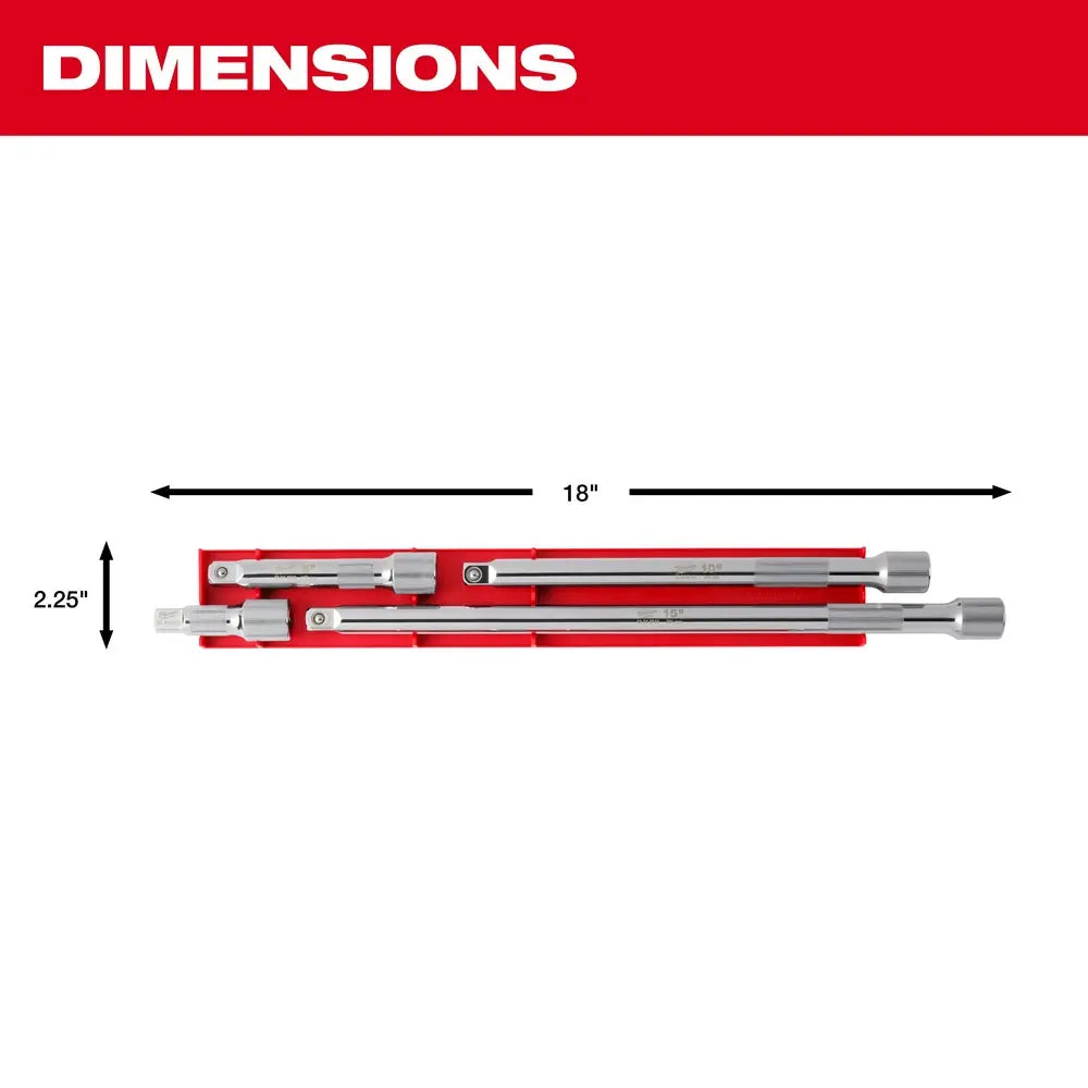 Milwaukee 48-22-9342 - 4pc 1/2” Drive Extension Set - Wise Line Tools