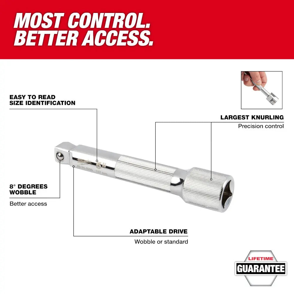 Milwaukee 48-22-9352 - 3pc 1/2” Drive Wobble Extension Set - Wise Line Tools