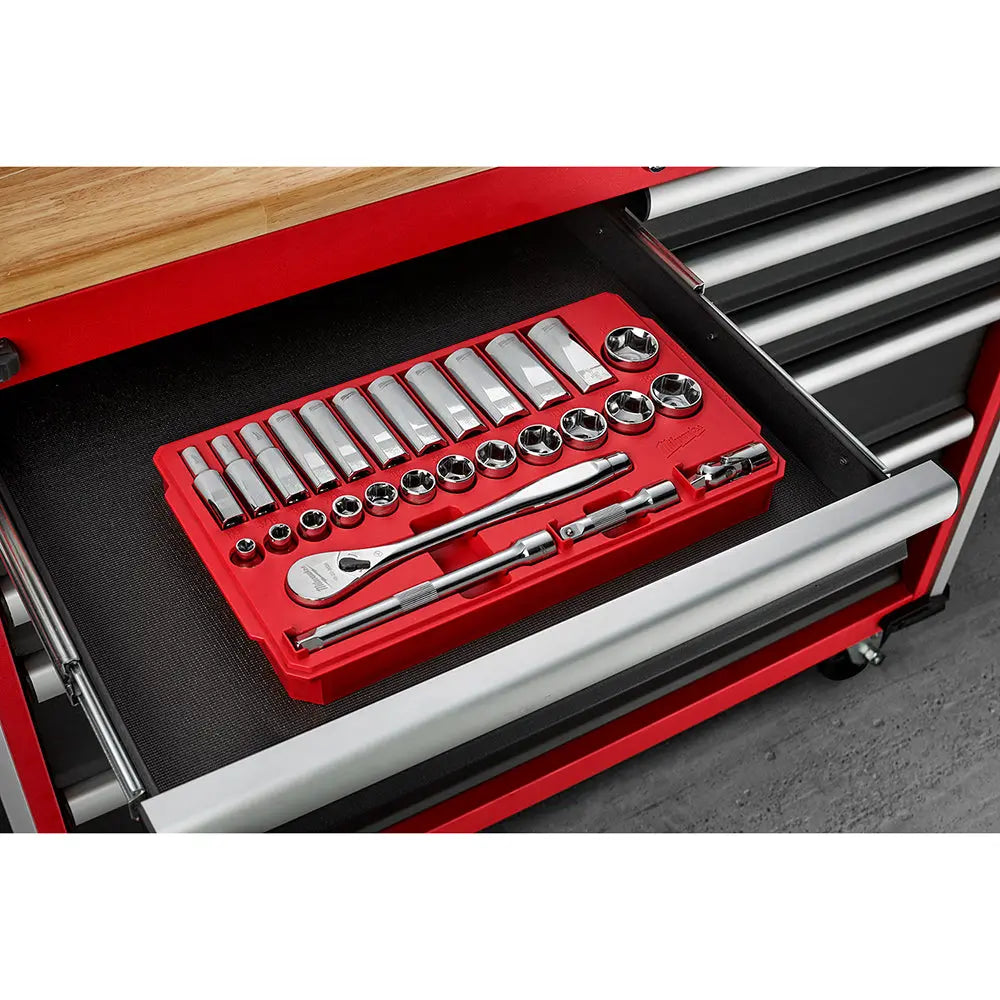Milwaukee 48-22-9408 - 3/8 in. Drive 28 pc. Ratchet & Socket Set- SAE - Wise Line Tools