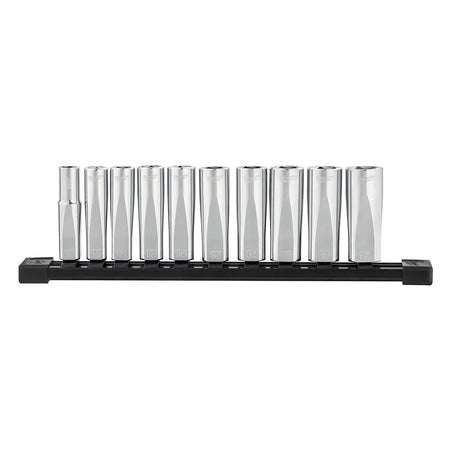 Milwaukee 48-22-9505 - 10pc 3/8 in. Metric Deep Well Sockets with FOUR FLAT™ Sides - Wise Line Tools