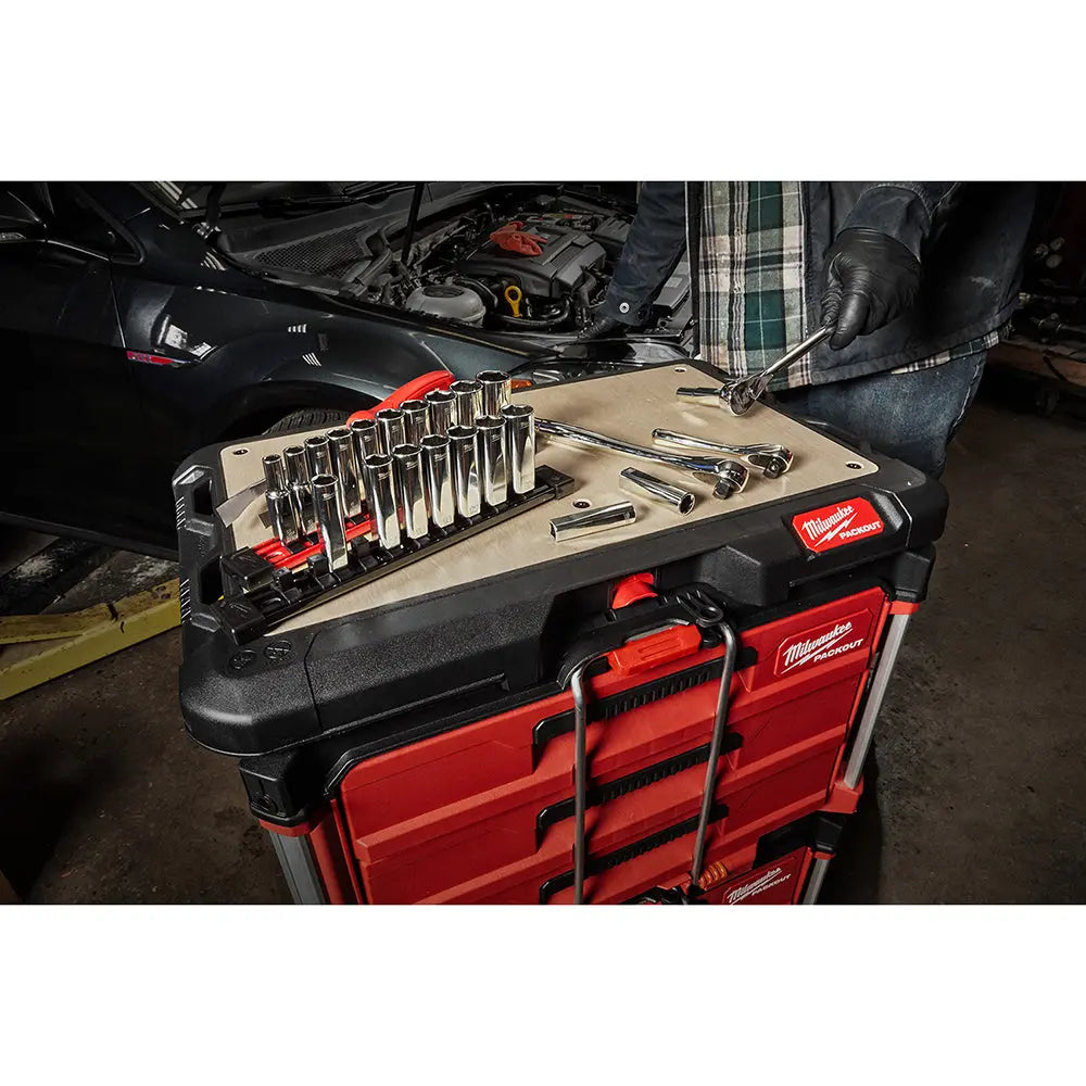 Milwaukee 48-22-9505 - 10pc 3/8 in. Metric Deep Well Sockets with FOUR FLAT™ Sides - Wise Line Tools