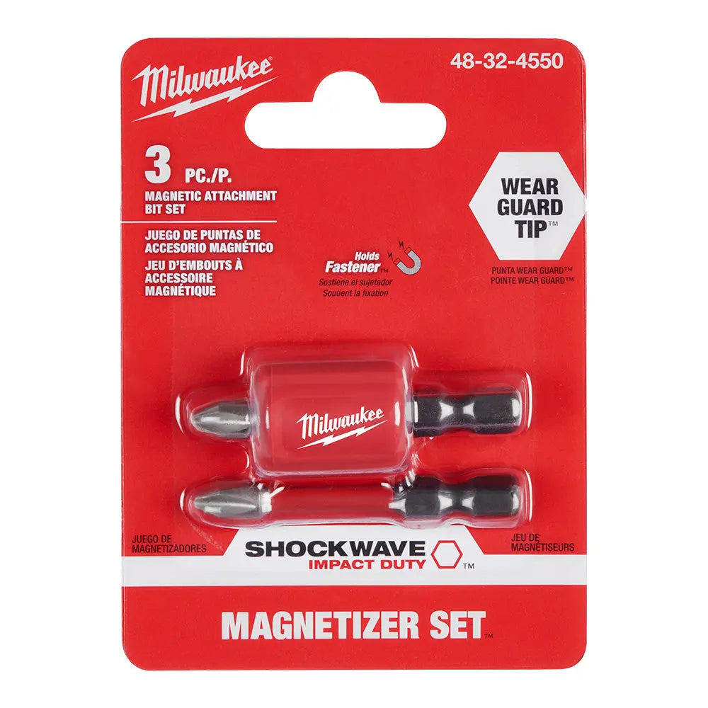 Milwaukee 48-32-4550 - SHOCKWAVE Impact Duty™ Magnetic Attachment and PH2 Bit Set - 3PC - Wise Line Tools