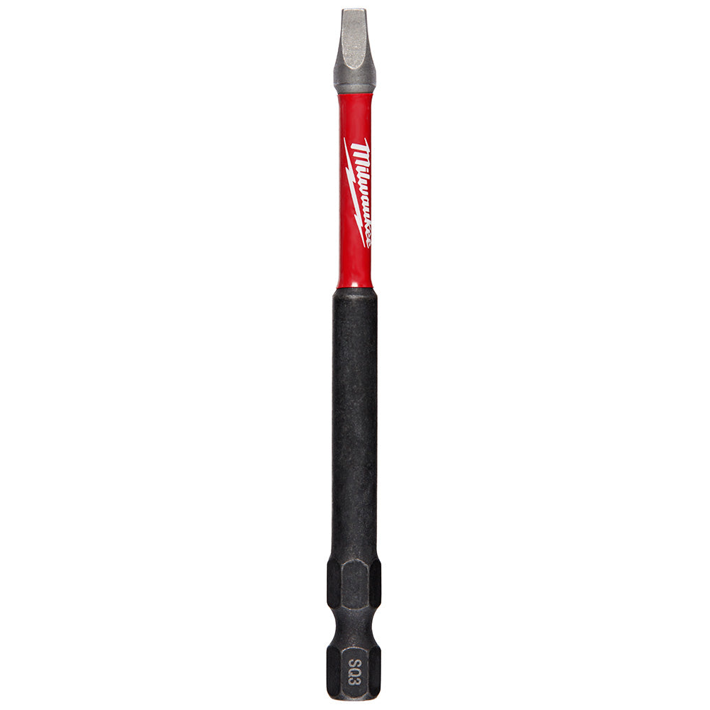 Milwaukee 48-32-4796 - SHOCKWAVE™ 3-1/2 in. Impact Square Recess #3 Power Bits - Wise Line Tools