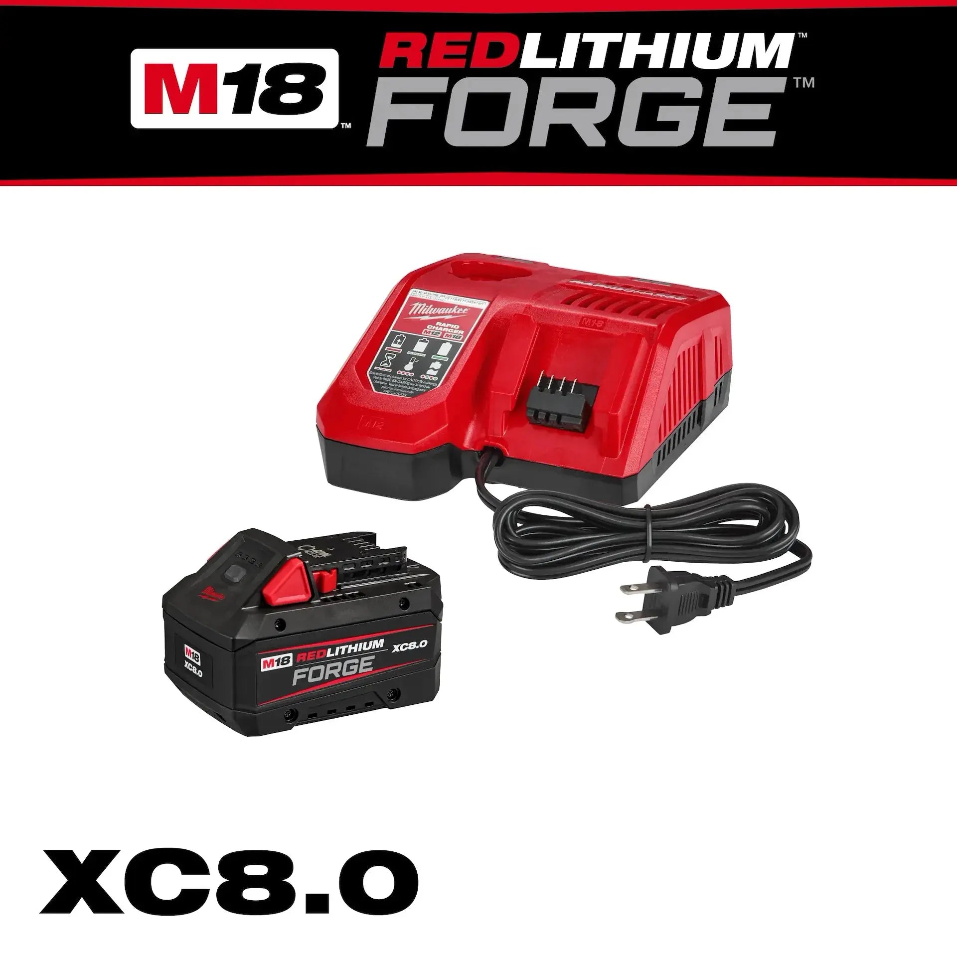 Milwaukee 48-59-1881 - M18™ REDLITHIUM™ FORGE™ XC8.0 Starter Kit - Wise Line Tools