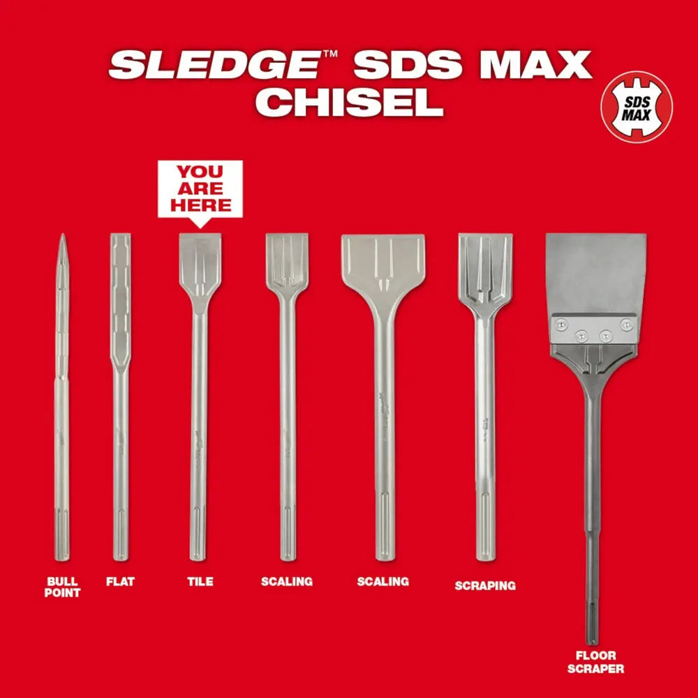Milwaukee 48-62-4258 - SDS MAX SLEDGE™ 2"Tile Chisel - Wise Line Tools
