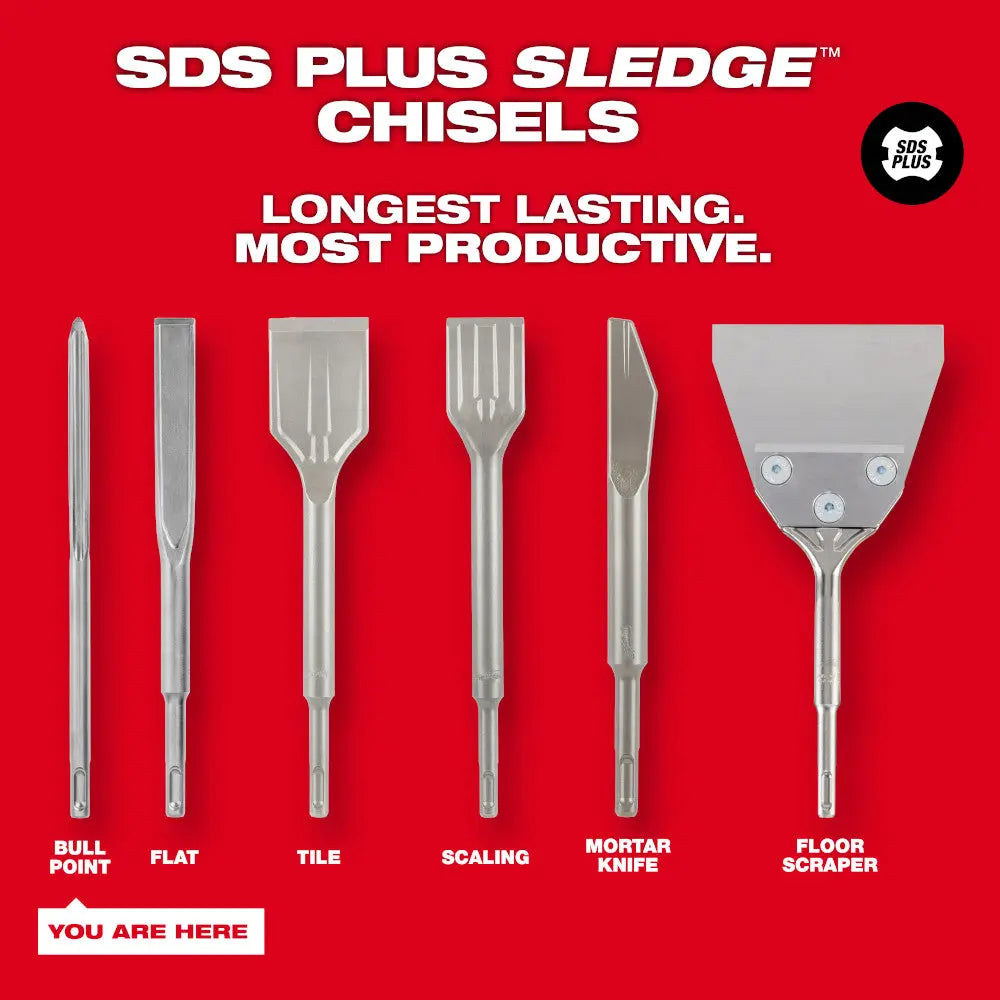 Milwaukee 48-62-6050 - SDS PLUS SLEDGE™ 10" Bull Point Chisel - Wise Line Tools