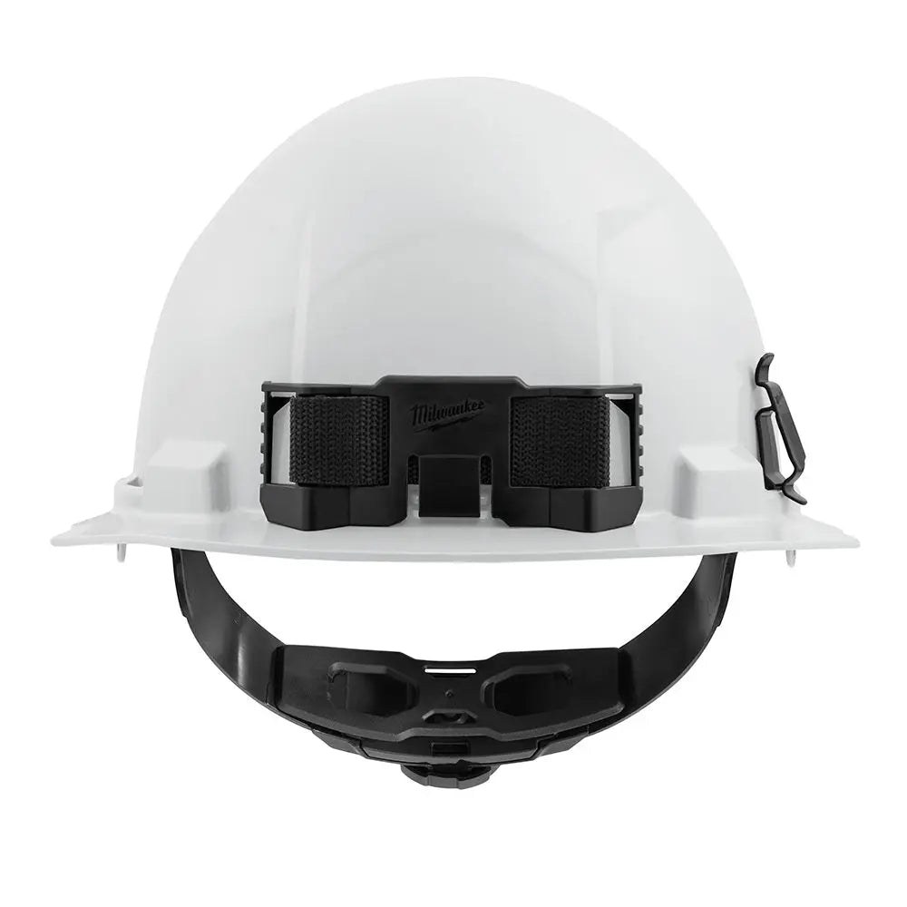 Milwaukee 48-73-1100 - White Front Brim Hard Hat w/4pt Ratcheting Suspension - Type 1, Class E - Wise Line Tools