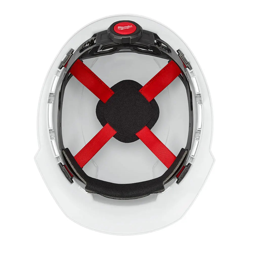 Milwaukee 48-73-1200 - White Front Brim Vented Hard Hat w/4pt Ratcheting Suspension - Type 1, Class C - Wise Line Tools