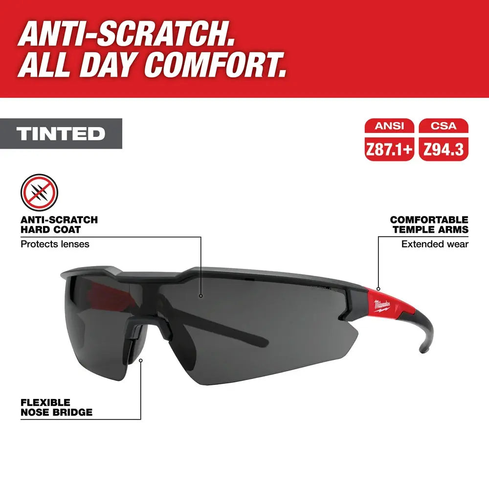 Milwaukee 48-73-2015 - Safety Glasses - Tinted Anti-Scratch Lenses - Wise Line Tools