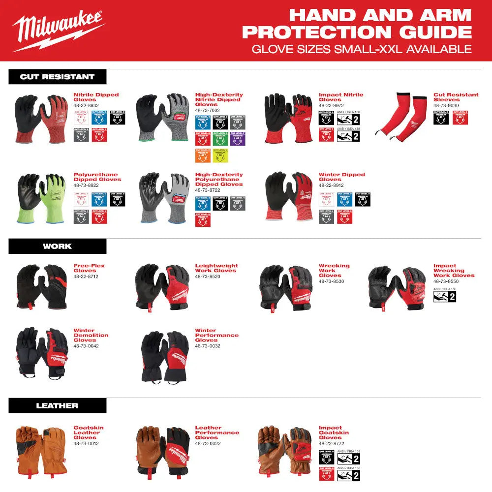 Milwaukee 48-73-8523 - Lightweight Work Glove - XL - Wise Line Tools