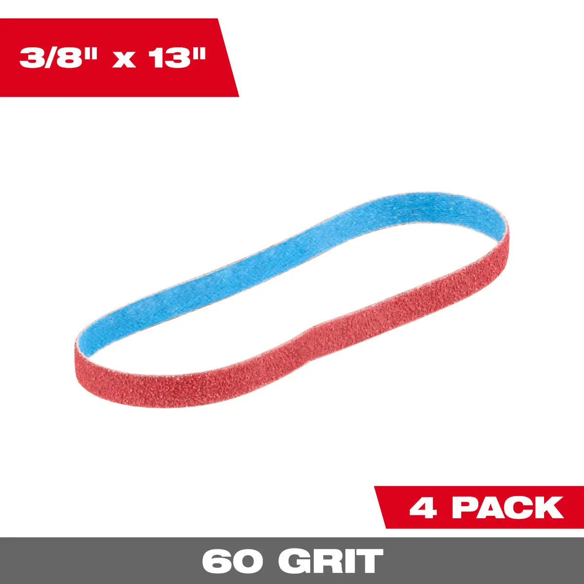 Milwaukee 48-80-7060 - 3/8” x 13” 60 Grit Bandfile Belts – 4 pack - Wise Line Tools