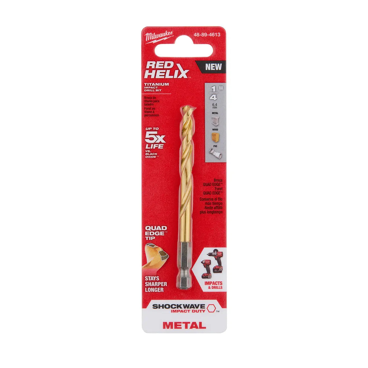 Milwaukee 48-89-4614 - 17/64 in. Titanium SHOCKWAVE™ Drill Bit - Wise Line Tools